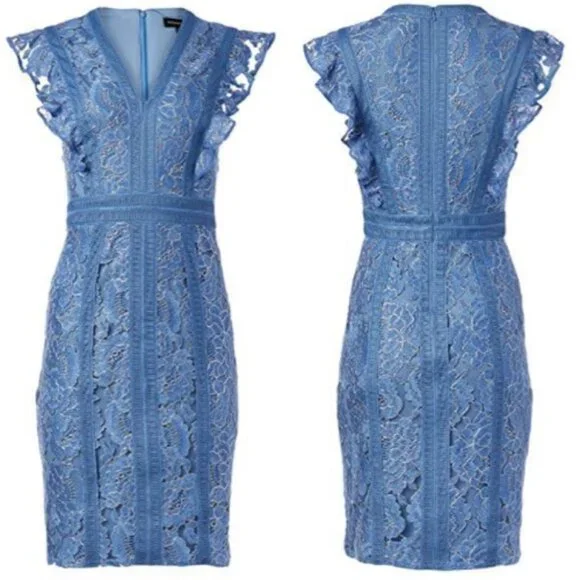 Tadashi Shoji | Dresses | Nwt Tadashi Shoji Ruffle Embroidered Corded Lace Vneck Dress Cadet Blue Size | Poshmark Tadashi Shoji | Dresses | Nwt Tadashi Shoji Ruffle Embroidered Corded Lace Vneck Dress Cadet Blue Size | Poshmark